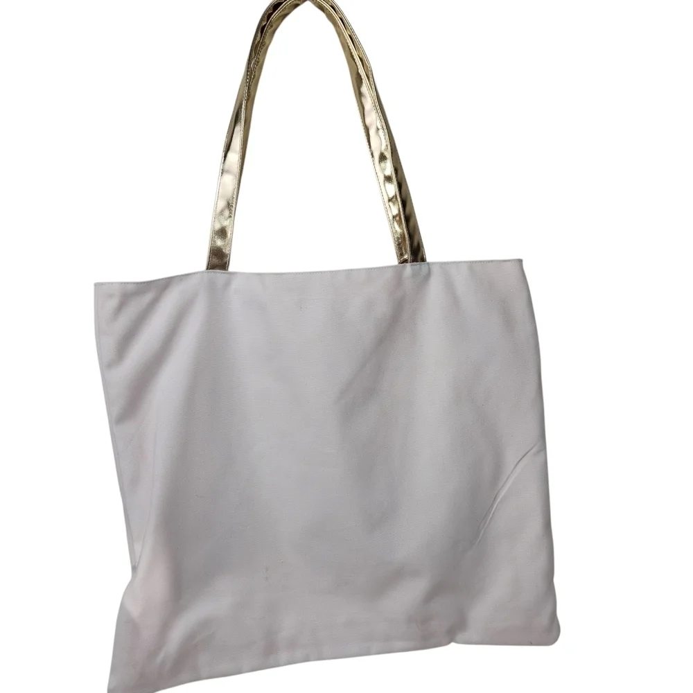 Reversible Tote Bag Bride To Mrs White Pink Gold